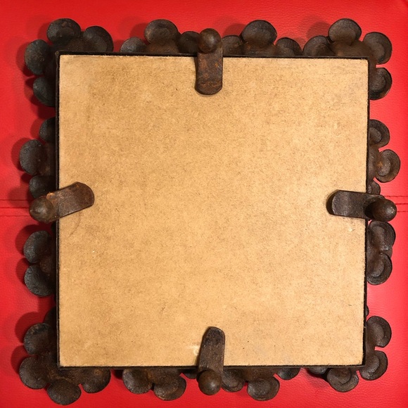 MIRROR INCREDIBLE IRON ART PIECE 12 “X 12 “ Hand Forged Rustic Heavy - Picture 2 of 8